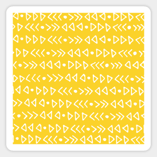 Mustard Yellow White Triangles and Arrows Pattern Sticker